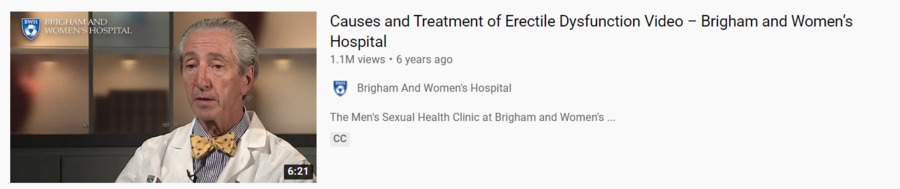 Causes and treatment of erectile dysfunction video Brigham and Women's Hospital